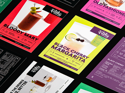 Drink Recipe Cards alcohol branding graphic design postcards print