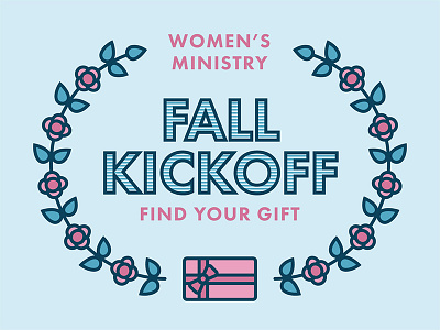 Women's Ministry Fall Kickoff bow church flowers gift leaves present women wreath