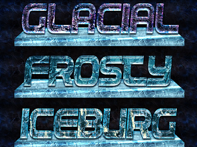 6 ice styles for Photoshop asl style blue frost frosty glass effect ice layer styles psd style snow styles text effect winter