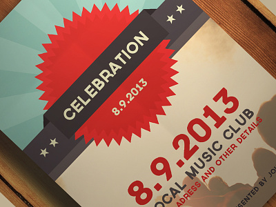 Celebration Flyer For Dribbble celebration event flat flyer minimal music party poster print retro template