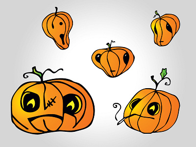 Halloween Pumpkins vector pack cartoon crazy halloween illustration pumpkin pumpkins scary spooky vector