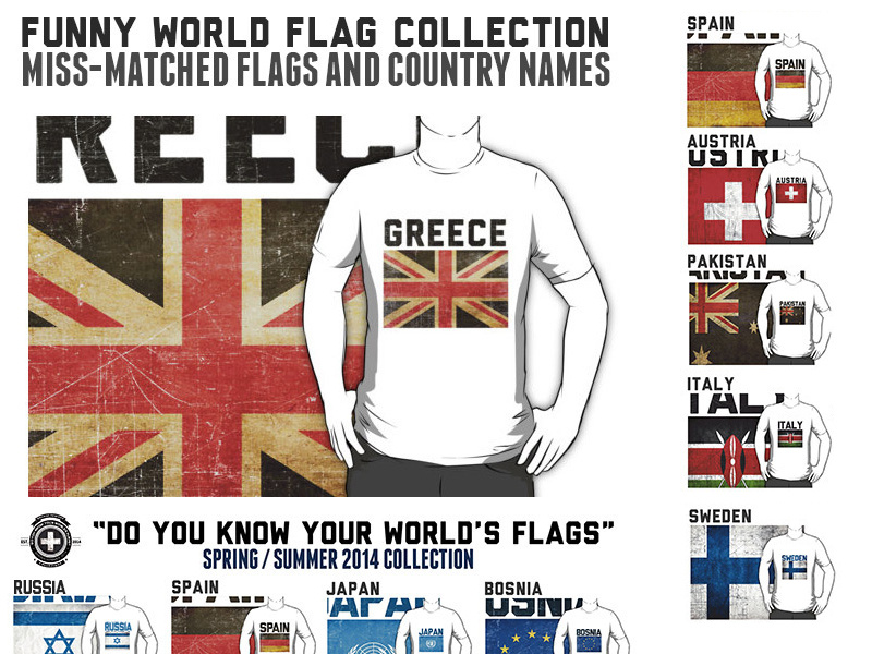 15 Funny World Flag design templates for Tshirts by 123creative on