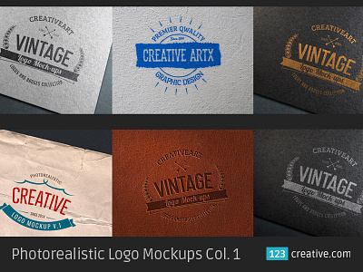 Photorealistic Logo Mockups Col. 1 - Logo Mockup templates 3d logo mockup embossing logo mockup engraved logo mockup letterpress logo mockup logo mockup templates psd logo on paper mockup logo on wood mockup photorealistic logo mockups printed logo mockup stamping logo mockup