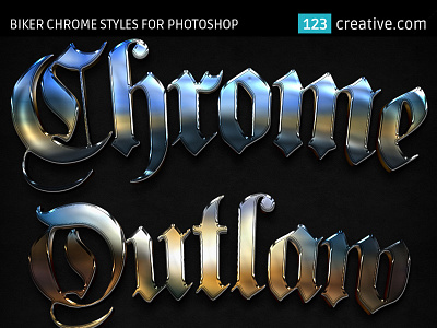 Biker chrome styles for Photoshop (metal, metallic, silver) buy photoshop styles chrome layer styles photoshop glossy photoshop styles metal photoshop styles metallic layer style psd modern layer style photoshop silver layer styles steel layer styles text style photoshop