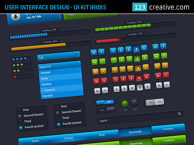 User interface design - UI Kit Iridis