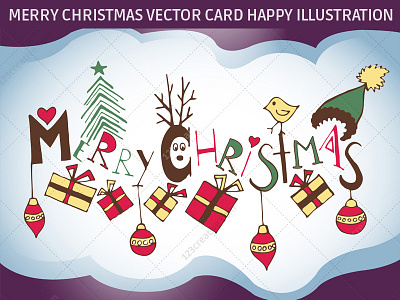 Merry Christmas vector illustration, Christmas Greeting card