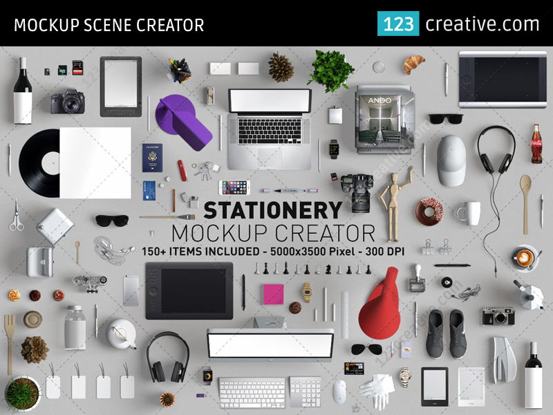 Download Stationery Mockup creator - Professional Mockup scene generator by 123creative on Dribbble