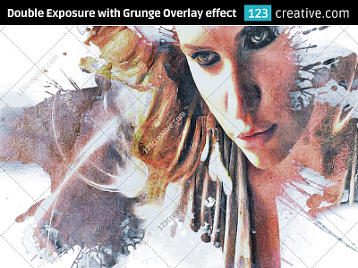 Double Exposure with Optional Grunge Overlay effect