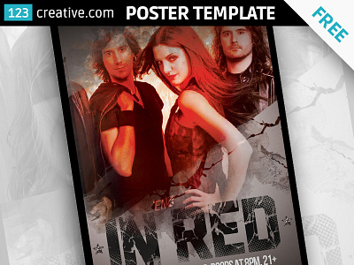 FREE Dirty Red Event poster design template club poster template concert flyer download concert poster template cover design template event flyer download event poster design event poster download event template free party flyer free party template free