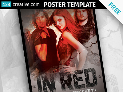 FREE Dirty Red Event poster design template