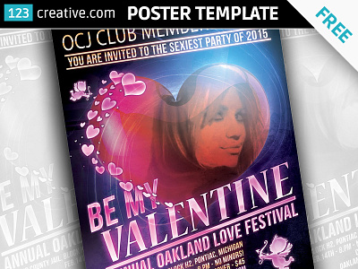 Free Valentine's day party poster template