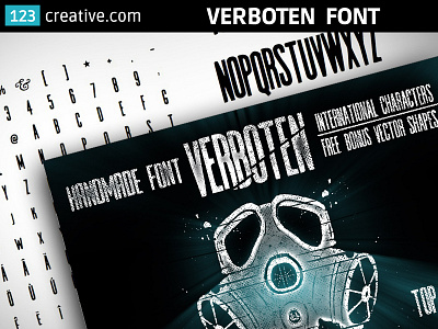 Condensed headline font - Verboten font + Bonus vector shapes
