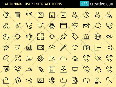 Flat Minimal User Interface icons (EPS, PNG, SVG) e commerce flat icons e commerce icon set e shop icons ecommerce icons flat ui kit flat user interface icons minimal user interface icons office icon pack office icon set office icons user interface icon set