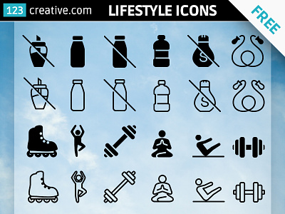 Free Health & Lifestyle icons for download excercise icons food restriction icons free health icons free lifestyle icons health icons download lifestyle icons download lifestyle silhouettes icons pilates pose icons sports equipment icons yoga pose icons