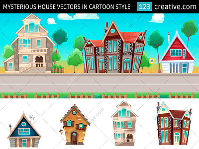 Cartoon house vector pack