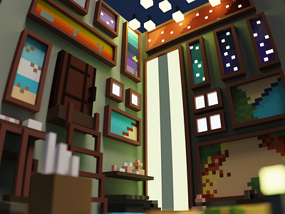 Voxel Artist_Concept Room artwork concept art conceptual digital art game art illustration rooms voxel