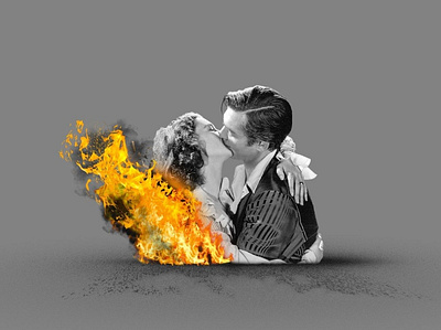 The Last kiss art artcollage collage collages digitalart dribbble dribbbleweeklywarmup fineart fire illustration kisses love loves photoshop valentine valentines day