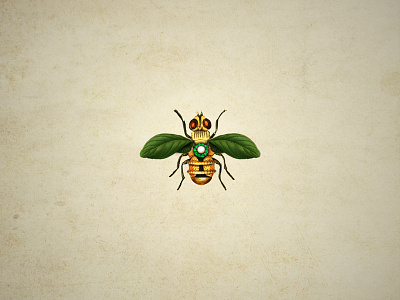 Goldsect collage design dribbble gold illustration insect inspiration nature plant