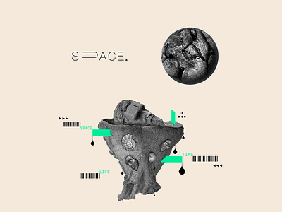 Space & Time | collage serie 007 art artcollage collage colors design dribbble illustration illustrator minimal nature photoshop