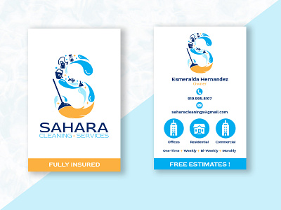 Sahara Cleaning Services Business Cards branding business card design business cards design diseno logo design logotipo tarjeta de presentacion tarjetas