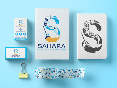 Sahara Cleaning Services Branding branding branding and identity cleaning service design diseño illustration typography