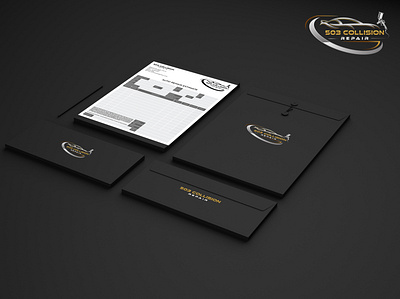 503 Collision Repair art branding branding and identity collision collision repair branding collision repair branding design diseño diseño gráfico envelope design invoice design invoices modernism new stationery