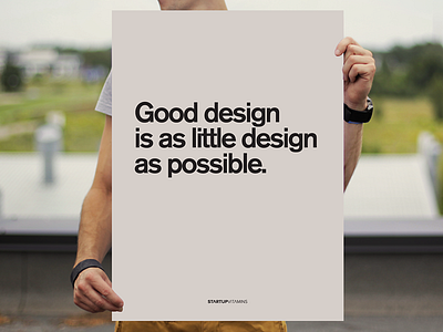 Good design is as little design as possible