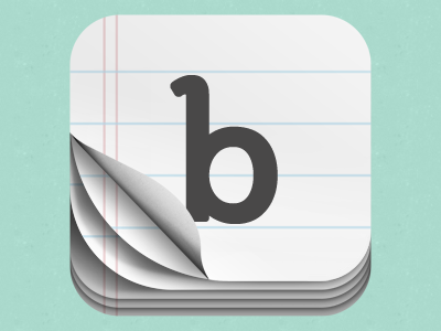 betsy icon redesign (experimental) app apple awesome back betsy curl curves cute free freebie hurts ios ipad iphone ipod it lines my notes page paper pencil read shadow texture touch