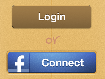 Login and Facebook Connect buttons