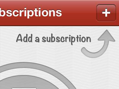 No subscriptions screen add app apple arrow empty ios ipad iphone ipod ipod touch new pattern screen subscriptions transparency