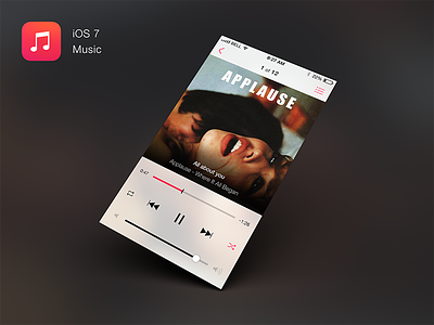 iOS7 Music Redesign flat ios7 minimal music player redesign remake