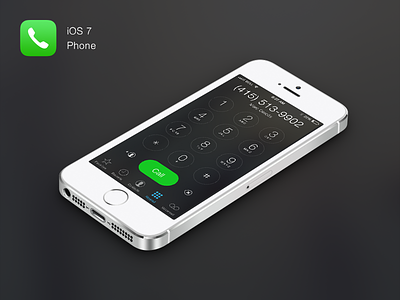iOS7 Phone Keypad flat ios7 keypad minimal phone redesign remake