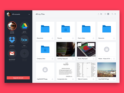 Cloud file manager app file manager files material design ux web