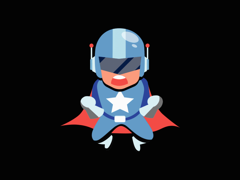 Hero Charging 2d animation 2danimation after effect cute design flying gif hero json kids vector