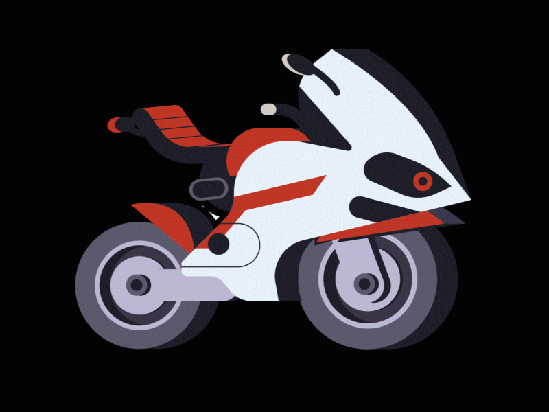 Motorcycle Animation 2danimation android app json motion graphic motorcycle vector