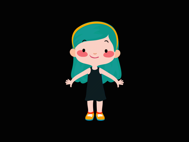 Jump Girl 2d animation android app design hello illustration ios app kids vector