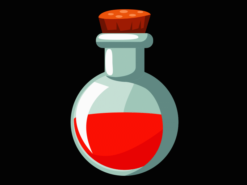 Red Liquid Potion 2d animation 2danimation after effect android app bottle design gif illustration json potion vector