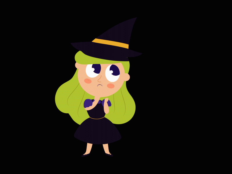 Halloween Cute Witch & Broom