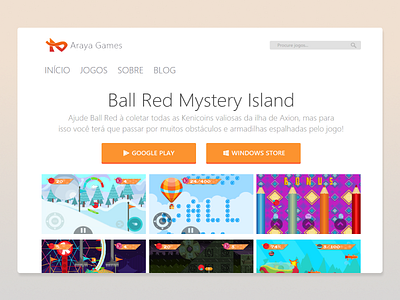 Araya Games Website 2016 design ui web