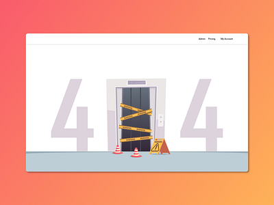 404 Page from an elevator company CRM 404 branding creative crm elevator error graphic design illustration ui ux