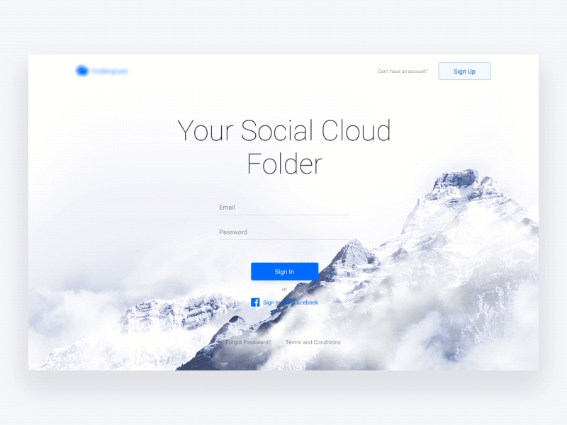 MOUNTAINS—Sign In animation cloud design interaction motion mountains parallax site ui web white