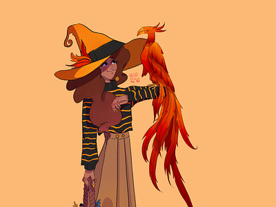 Phoenix Witch character design creature design illustration phoenix prop design witch