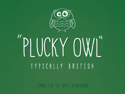 Plucky Owl british concept green logo owl