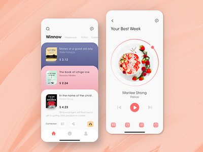 Listen Book App app design flat illustration ui