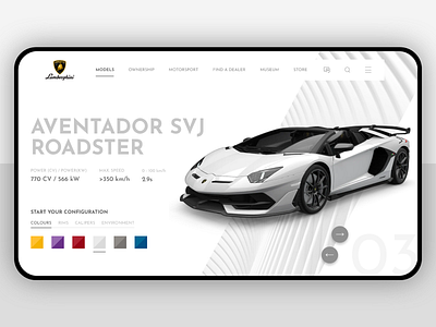 Lamborghini Concept Design app branding dribbble dribbble invite minimal ui user experience user interface web website