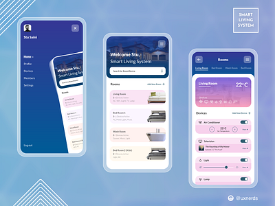 Smart Living System Dribbble design abstract concept art design design app dribbble dribbble invite flat instagram living minimal product page smarthome smartphone user experience user interface