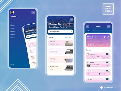 Smart Living System Dribbble design
