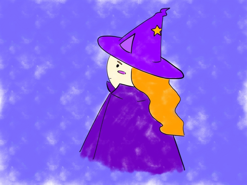 little witch. Hello! animation art design flat follow gif illustration magic witch