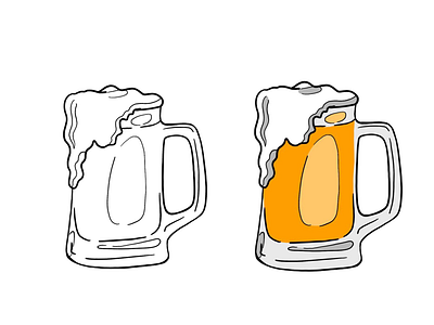 🍺✖️2️⃣ art beer drawing logo procreate