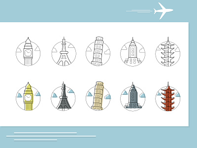 Travel icon set